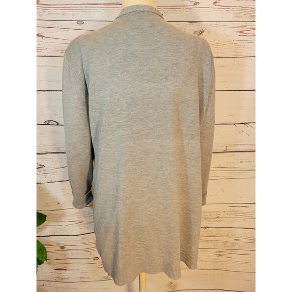 NEW Stitchcount Cardigan Sweater Gray Open Front  Closet core Women's Size Large - Picture 2 of 9